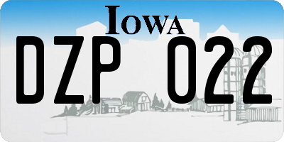 IA license plate DZP022