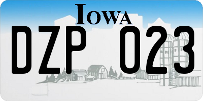 IA license plate DZP023