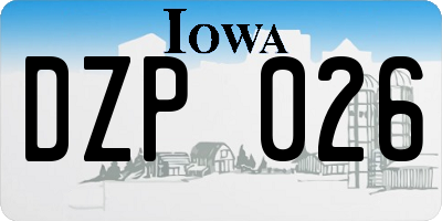IA license plate DZP026