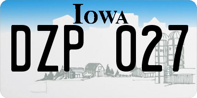 IA license plate DZP027