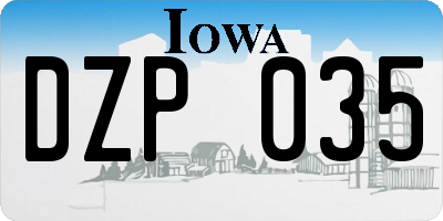 IA license plate DZP035