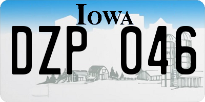 IA license plate DZP046