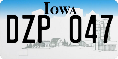 IA license plate DZP047
