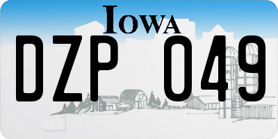IA license plate DZP049