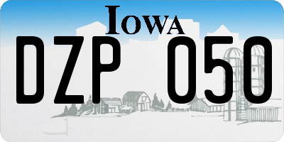 IA license plate DZP050