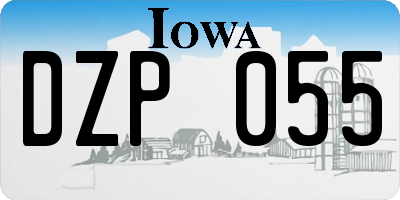 IA license plate DZP055