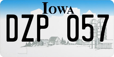 IA license plate DZP057