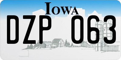 IA license plate DZP063