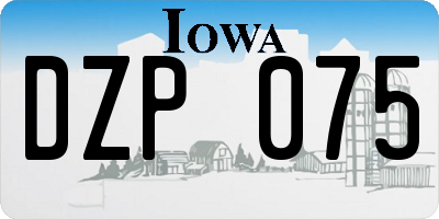 IA license plate DZP075