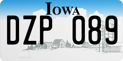 IA license plate DZP089