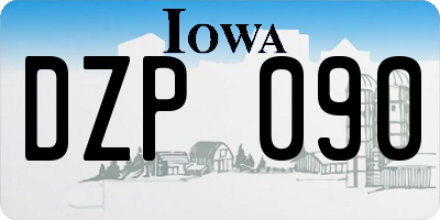 IA license plate DZP090