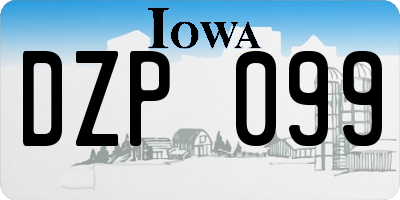 IA license plate DZP099