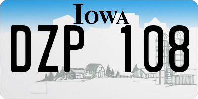 IA license plate DZP108