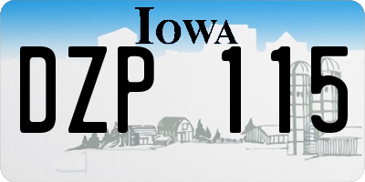 IA license plate DZP115