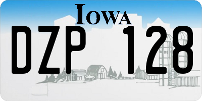 IA license plate DZP128