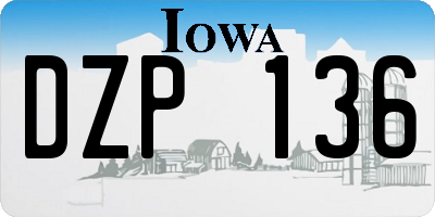 IA license plate DZP136