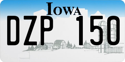 IA license plate DZP150
