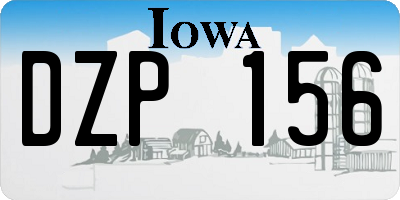 IA license plate DZP156