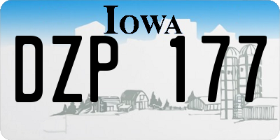 IA license plate DZP177