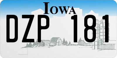 IA license plate DZP181