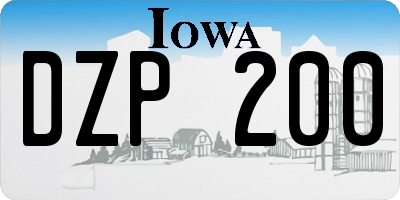 IA license plate DZP200