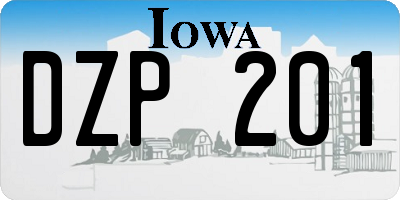 IA license plate DZP201