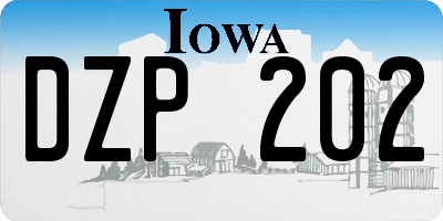 IA license plate DZP202