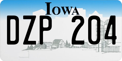 IA license plate DZP204