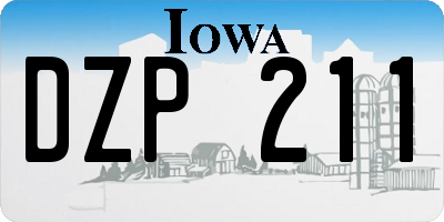IA license plate DZP211