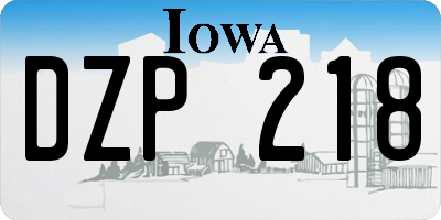 IA license plate DZP218