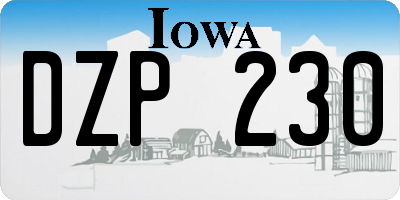 IA license plate DZP230