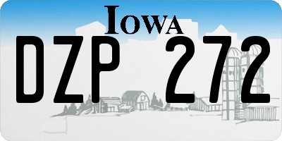 IA license plate DZP272