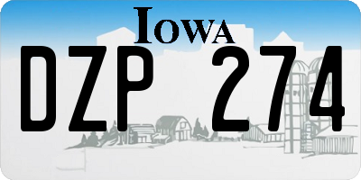 IA license plate DZP274
