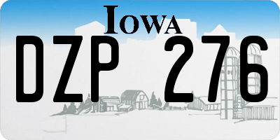 IA license plate DZP276