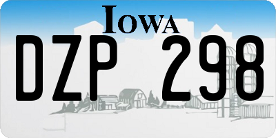 IA license plate DZP298