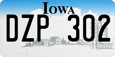 IA license plate DZP302