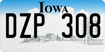 IA license plate DZP308