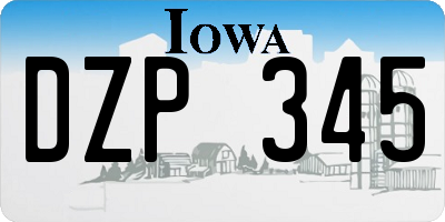 IA license plate DZP345