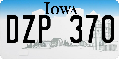 IA license plate DZP370