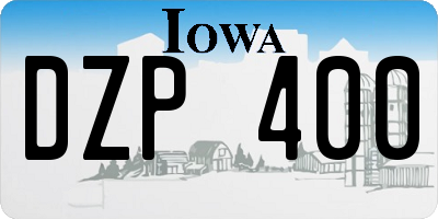 IA license plate DZP400