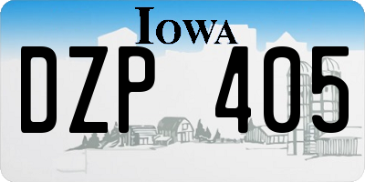 IA license plate DZP405