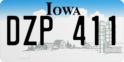 IA license plate DZP411