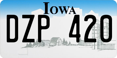 IA license plate DZP420