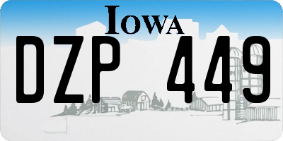 IA license plate DZP449