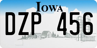 IA license plate DZP456