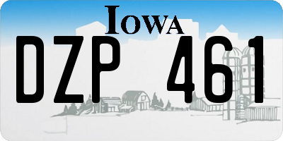 IA license plate DZP461