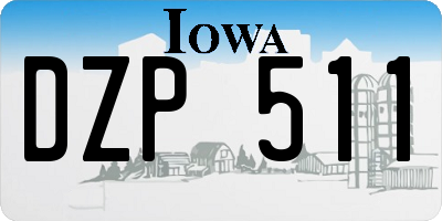 IA license plate DZP511