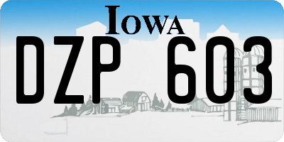 IA license plate DZP603