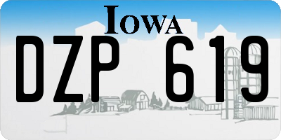 IA license plate DZP619
