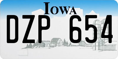 IA license plate DZP654